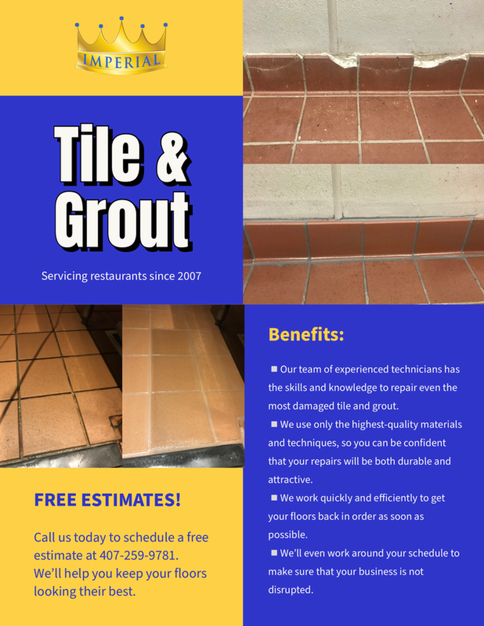 tile and grout repair for Florida restaurants